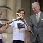 Symbolic Olympic torch paraded from Brussels to the Belgian coast