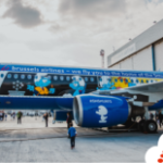 Brussels Airlines unveils Smurf airplane